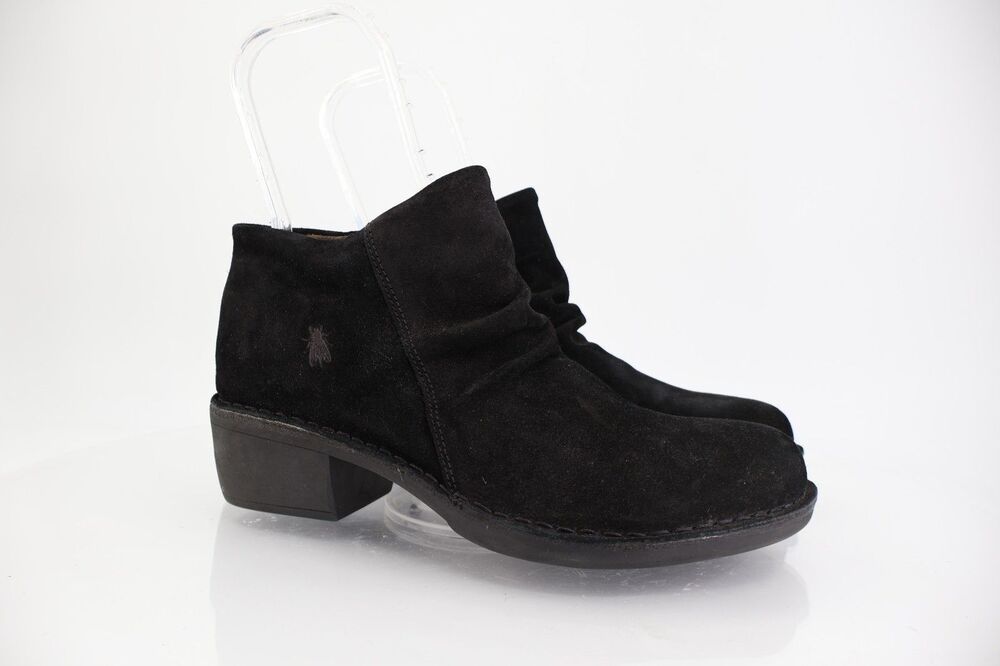 Fly London Merk Women's Sz 42/US 11 Black Suede Slouch Ankle Boots